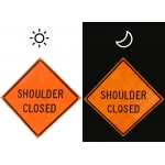 Roll Up Sign & Stand - Shoulder Closed Roll Up Traffic Sign